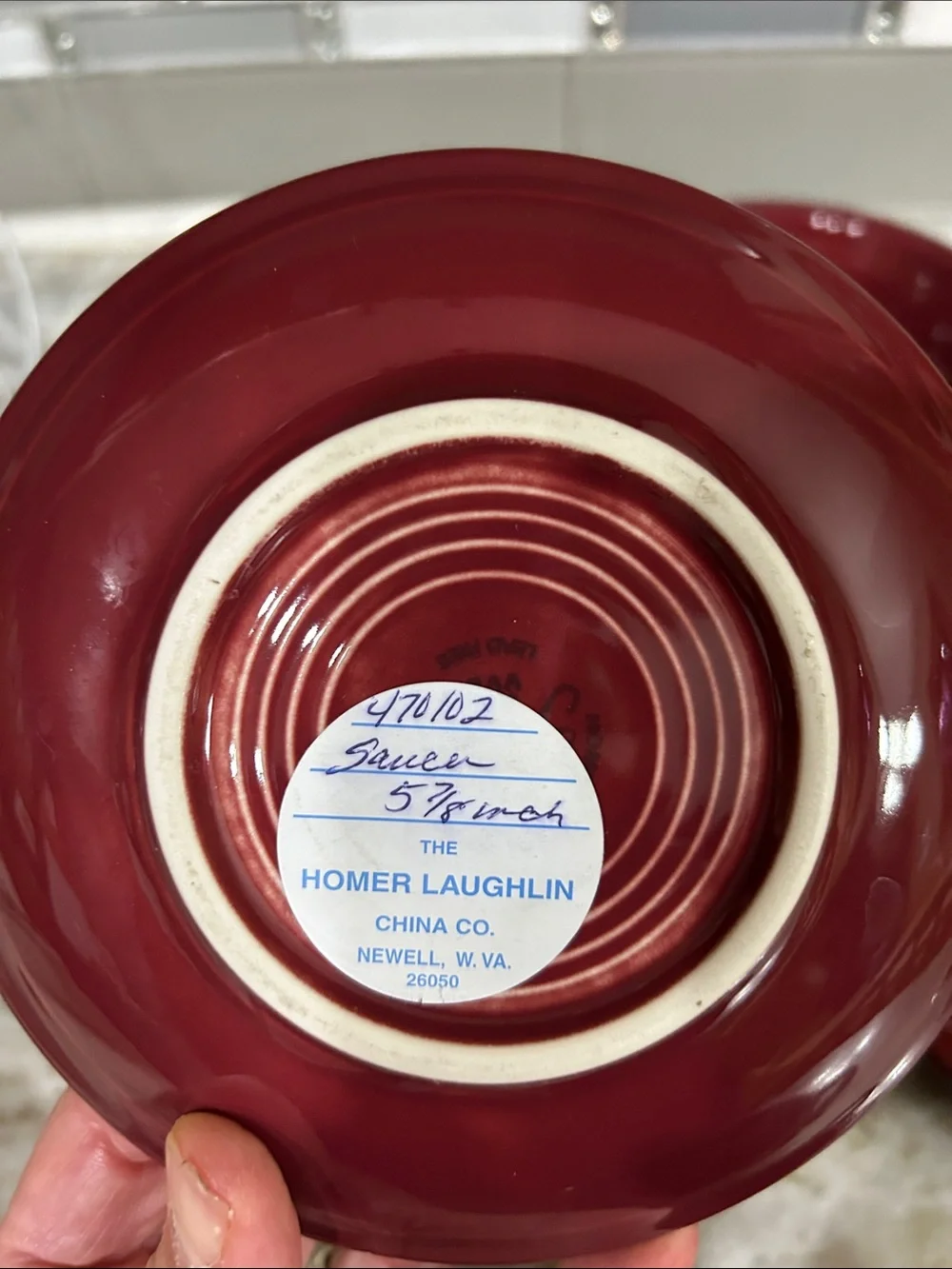 Fiesta claret burgundy 4 piece set cup& saucer cereal bowl & 7” salad dessert pl